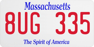 MA license plate 8UG335