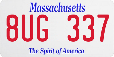 MA license plate 8UG337