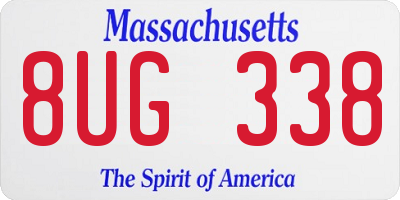 MA license plate 8UG338