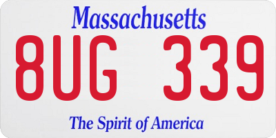 MA license plate 8UG339