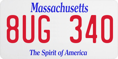 MA license plate 8UG340