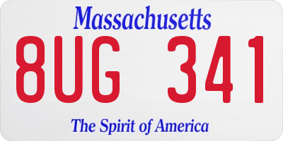 MA license plate 8UG341