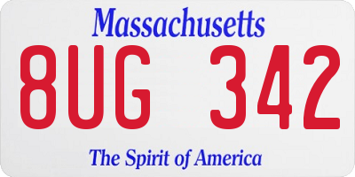 MA license plate 8UG342