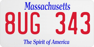 MA license plate 8UG343