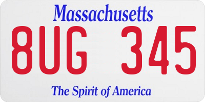 MA license plate 8UG345