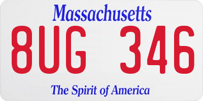 MA license plate 8UG346