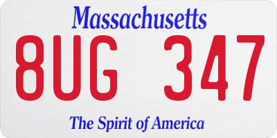 MA license plate 8UG347