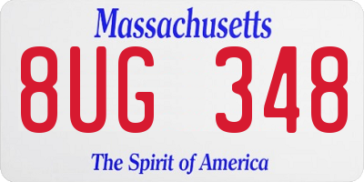 MA license plate 8UG348