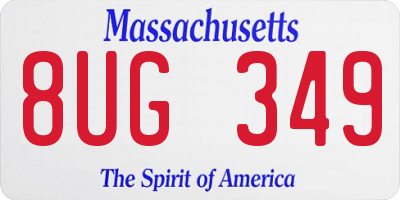 MA license plate 8UG349