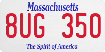 MA license plate 8UG350
