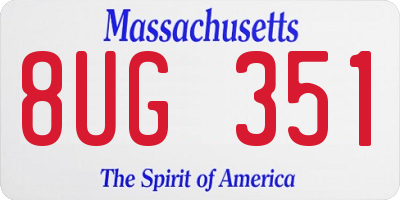 MA license plate 8UG351
