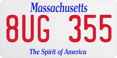 MA license plate 8UG355