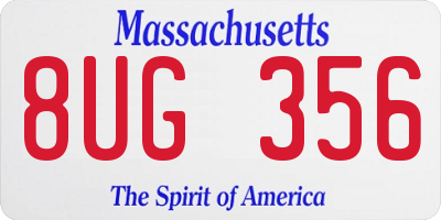 MA license plate 8UG356