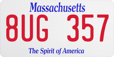 MA license plate 8UG357