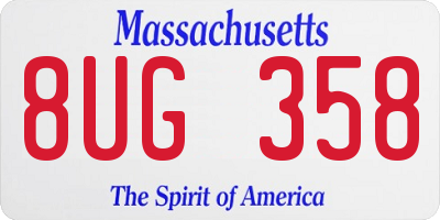 MA license plate 8UG358