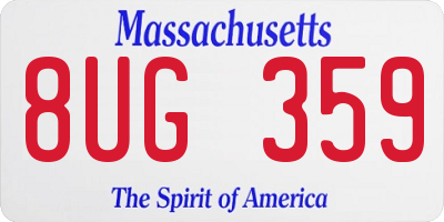 MA license plate 8UG359