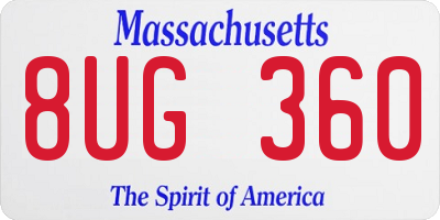 MA license plate 8UG360