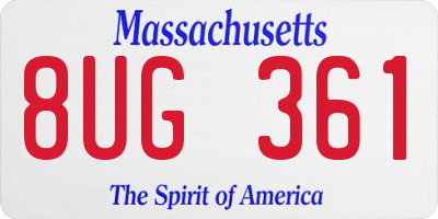 MA license plate 8UG361