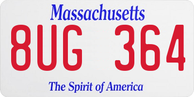 MA license plate 8UG364