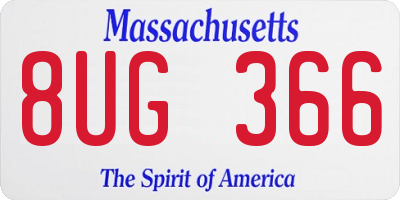MA license plate 8UG366