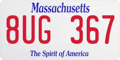 MA license plate 8UG367