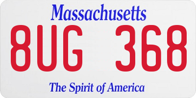 MA license plate 8UG368