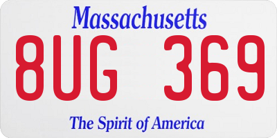MA license plate 8UG369