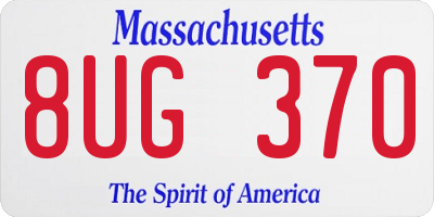 MA license plate 8UG370
