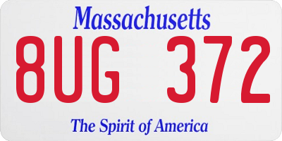 MA license plate 8UG372