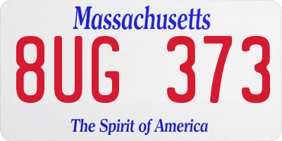 MA license plate 8UG373
