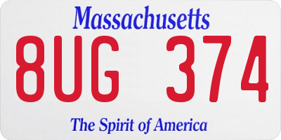 MA license plate 8UG374
