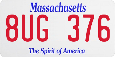 MA license plate 8UG376