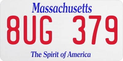 MA license plate 8UG379