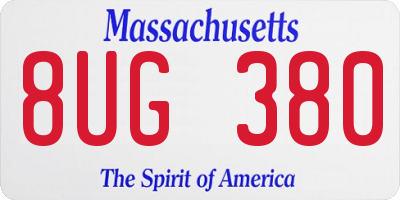 MA license plate 8UG380