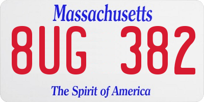 MA license plate 8UG382