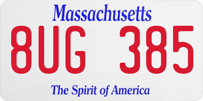 MA license plate 8UG385