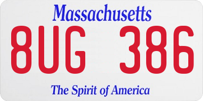 MA license plate 8UG386