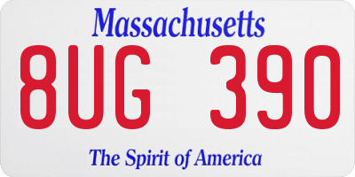 MA license plate 8UG390