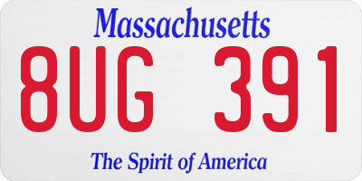 MA license plate 8UG391