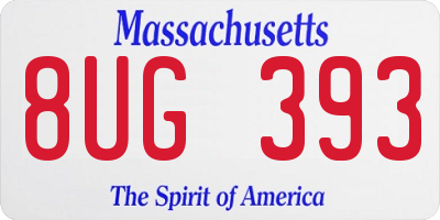 MA license plate 8UG393