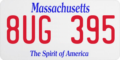 MA license plate 8UG395
