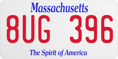 MA license plate 8UG396