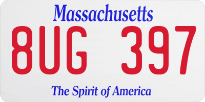 MA license plate 8UG397