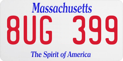 MA license plate 8UG399