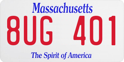 MA license plate 8UG401