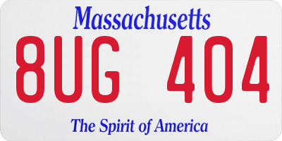MA license plate 8UG404