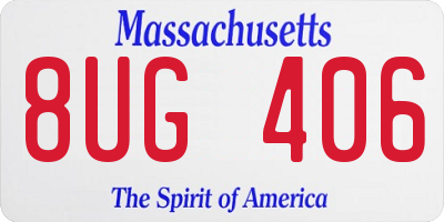MA license plate 8UG406