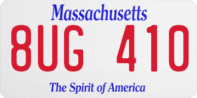 MA license plate 8UG410