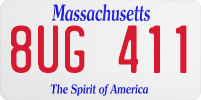 MA license plate 8UG411