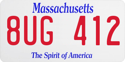 MA license plate 8UG412